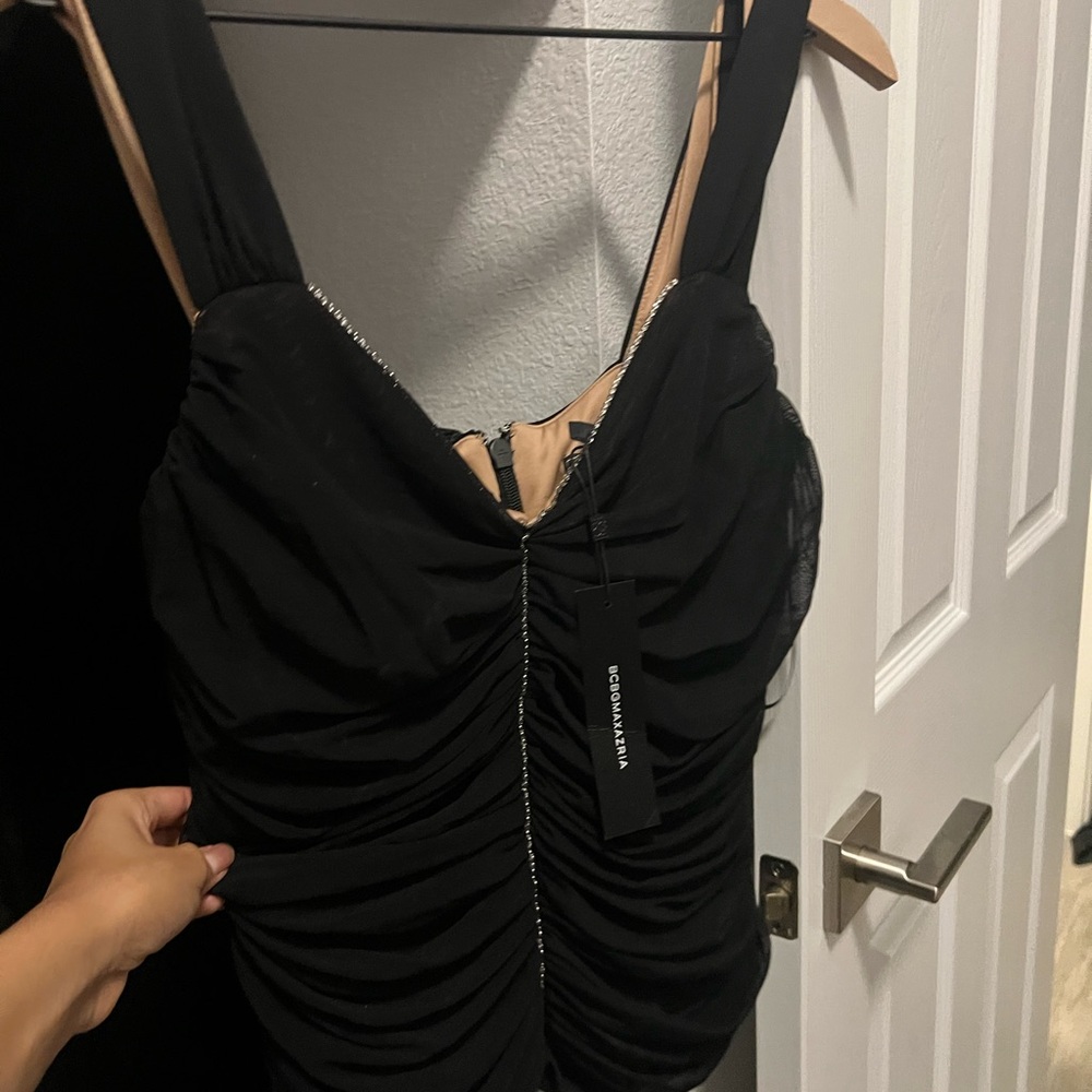Black Ruched Sleeveless Top